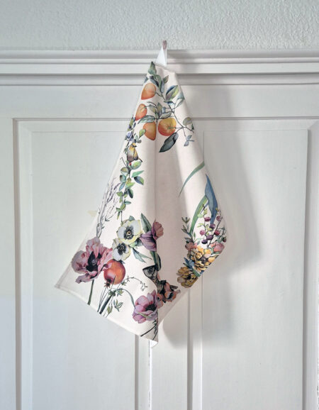 Geschirrtuch - Mohn und Fisch